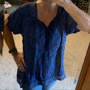 💙One World PM Blue flowy top